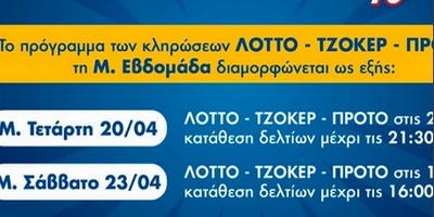 Το πασχαλινό ωράριο των καταστημάτων ΟΠΑΠ