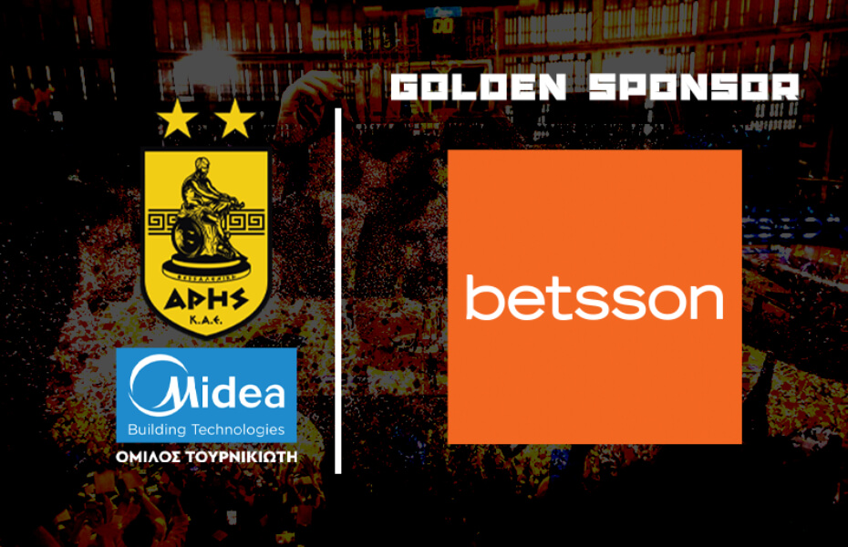 Η Betsson Χρυσή Χορηγός του Άρη Midea BC για 2η συνεχόμενη χρονιά!